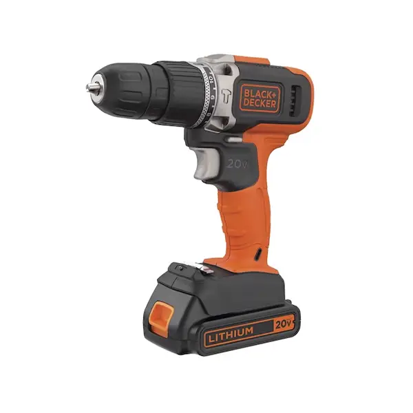 Taladro inalámbrico percutor 3/8 20v + batería y cargador Black & Decker