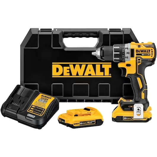 Taladro inalámbrico rotación XR 20v 1/2 + 2 baterías XR Max y cargador Dewalt