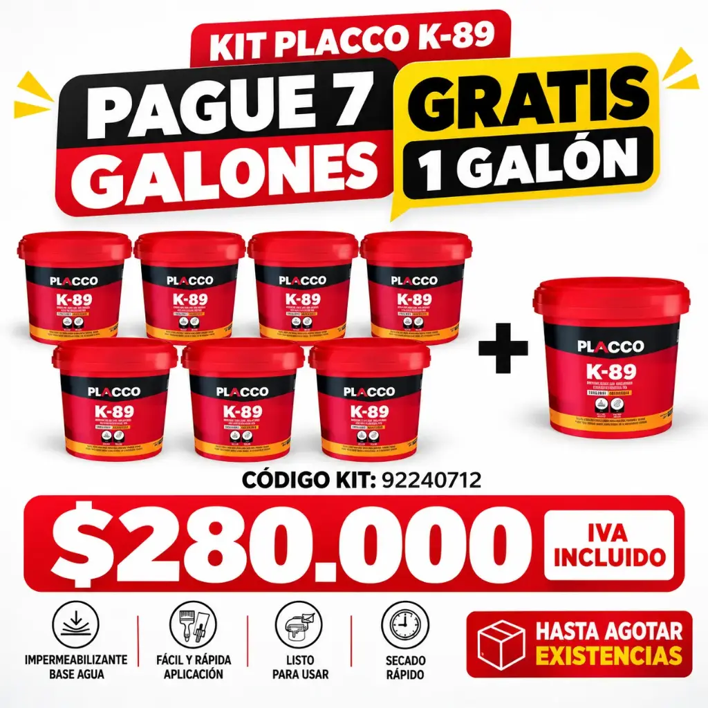 Promo Placco K-89 Paga 7 Lleva 8 Galones