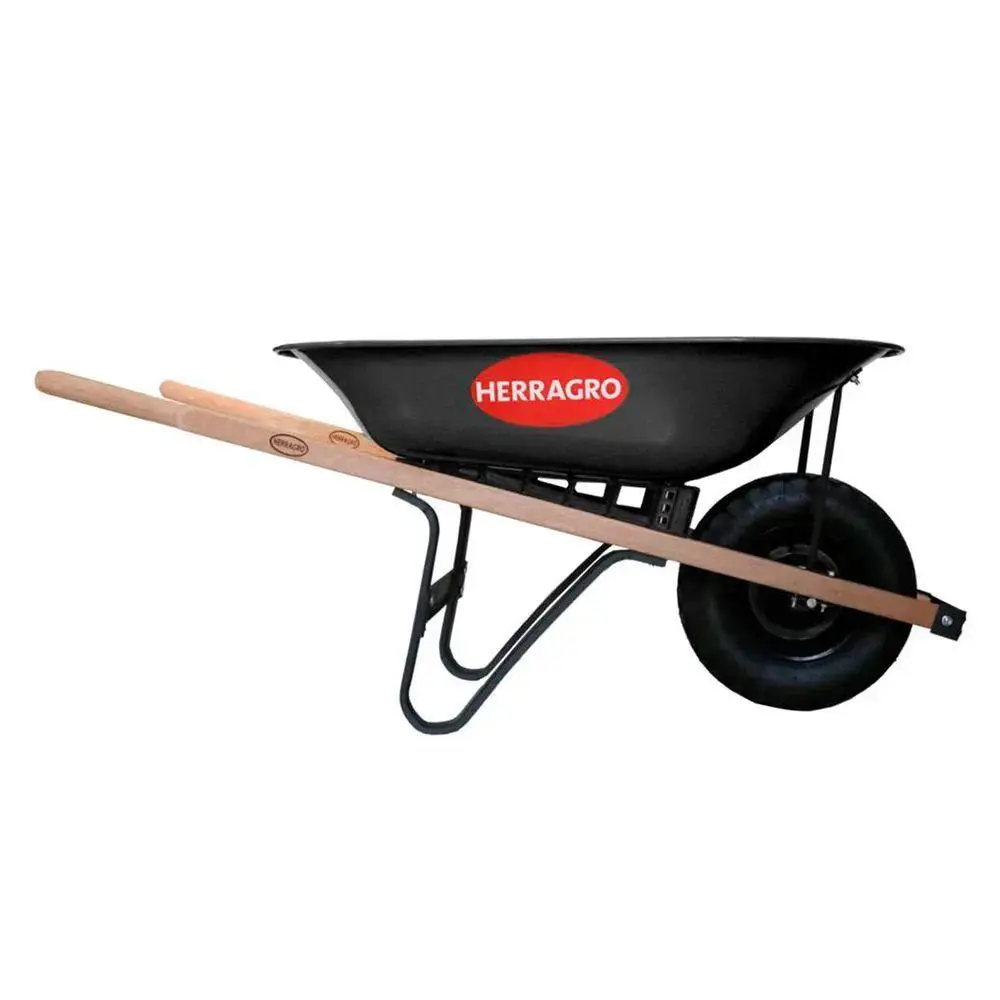 Carretilla 65 Lts Metal Negra Llanta Antipinchazo Herragro