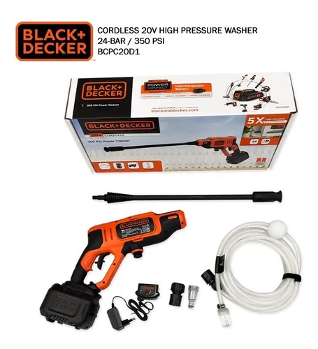 Hidrolavadora inalámbrica 20v + batería y cargador Black & Decker 