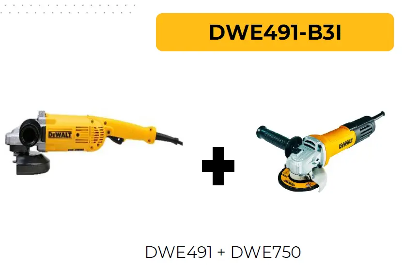 Combo Pulidora 7 DWE491-B3 + Pulidora 4.1/2 DWE750-B3 Dewalt