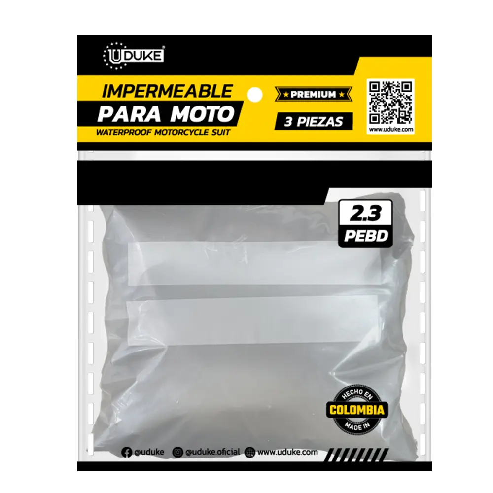 Impermeable Para Moto Plástico Completo Reflectivo Pro-Premium Uduke