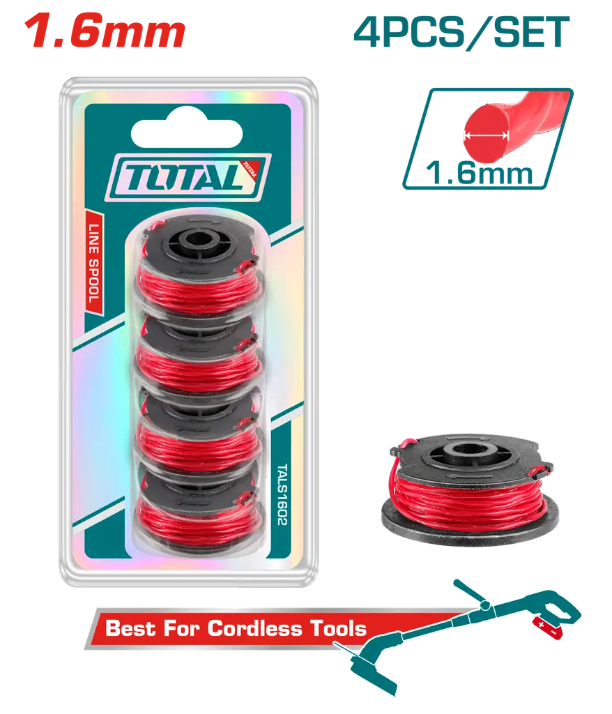 Nylon guadaña 5m x 4und Total Tools 