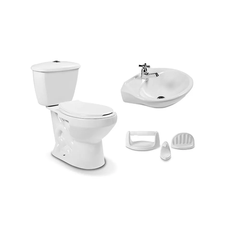 Combo Sanitario Porcelana Andino Sin Pedestal Blanco Roma