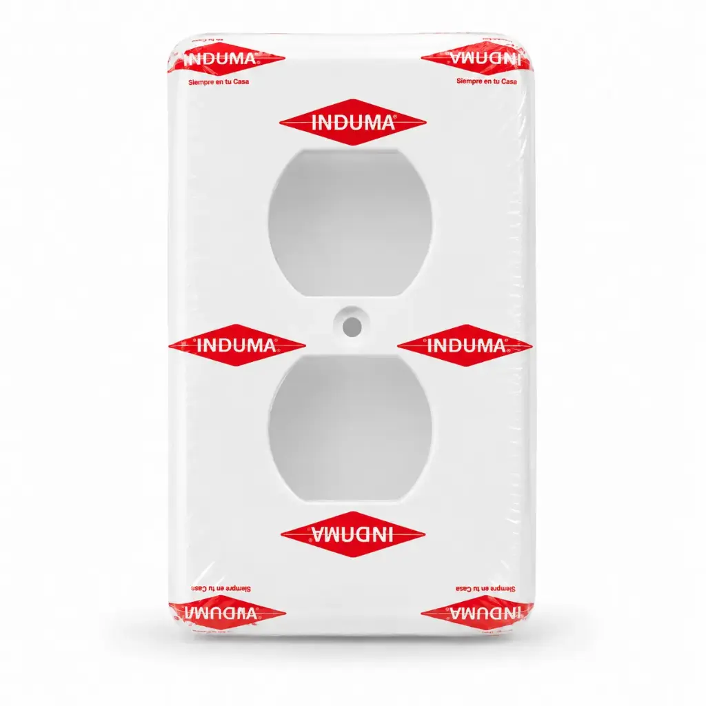 Tapa Plastica 2x4 Toma Doble Blanca St 10 Und Termoencogido Induma