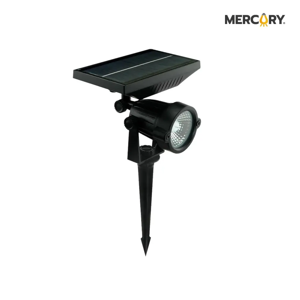 Lampara Led Solar Estaca 5w 6500k Negro Mercury
