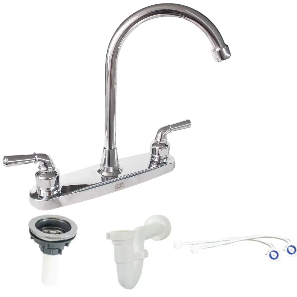 Combo Mezclador Lavaplatos Palanca C1013P SIF-C05 DES-C02 TUB-C08 Fermetal