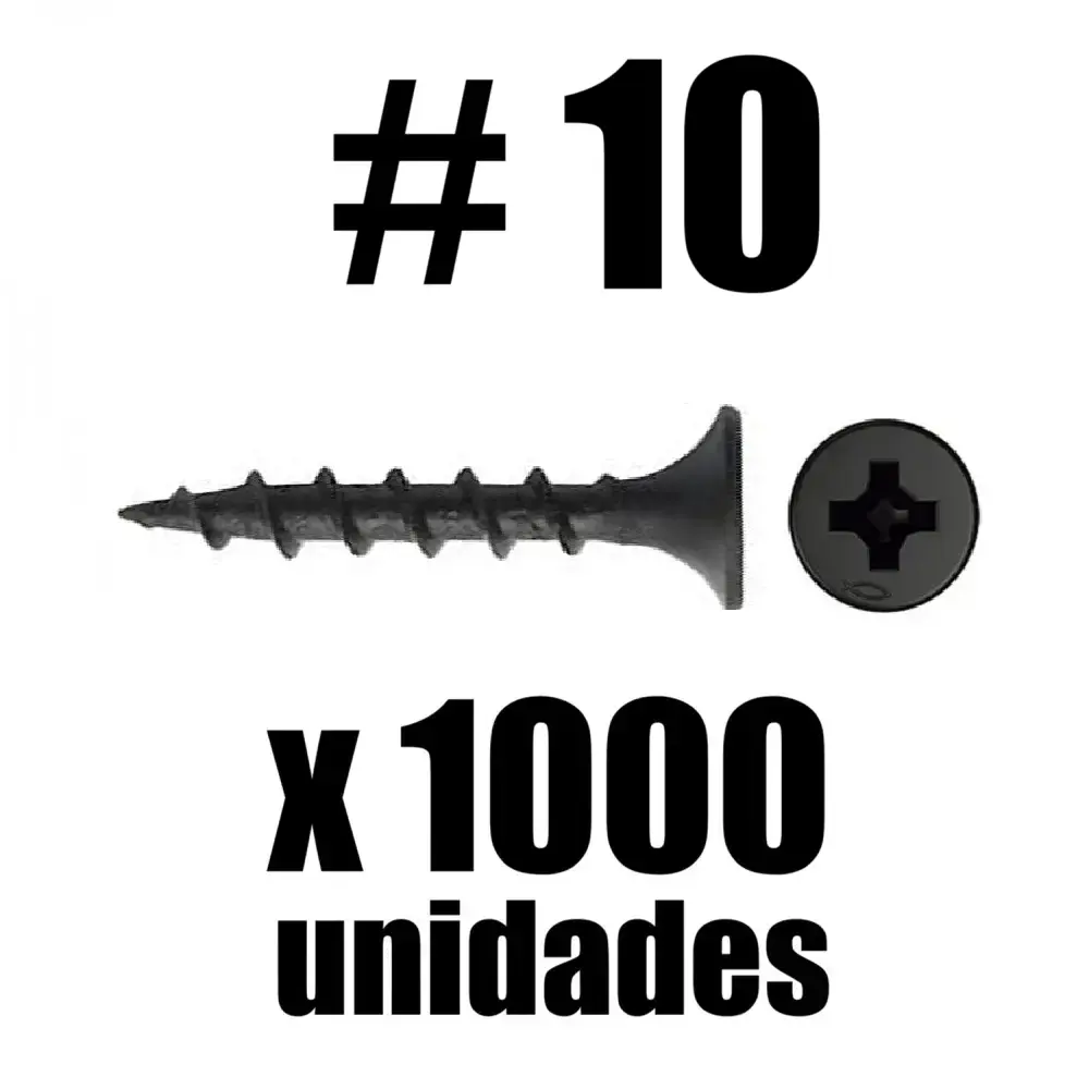 Tornillo Drywall Negro #10 x 1000 Und