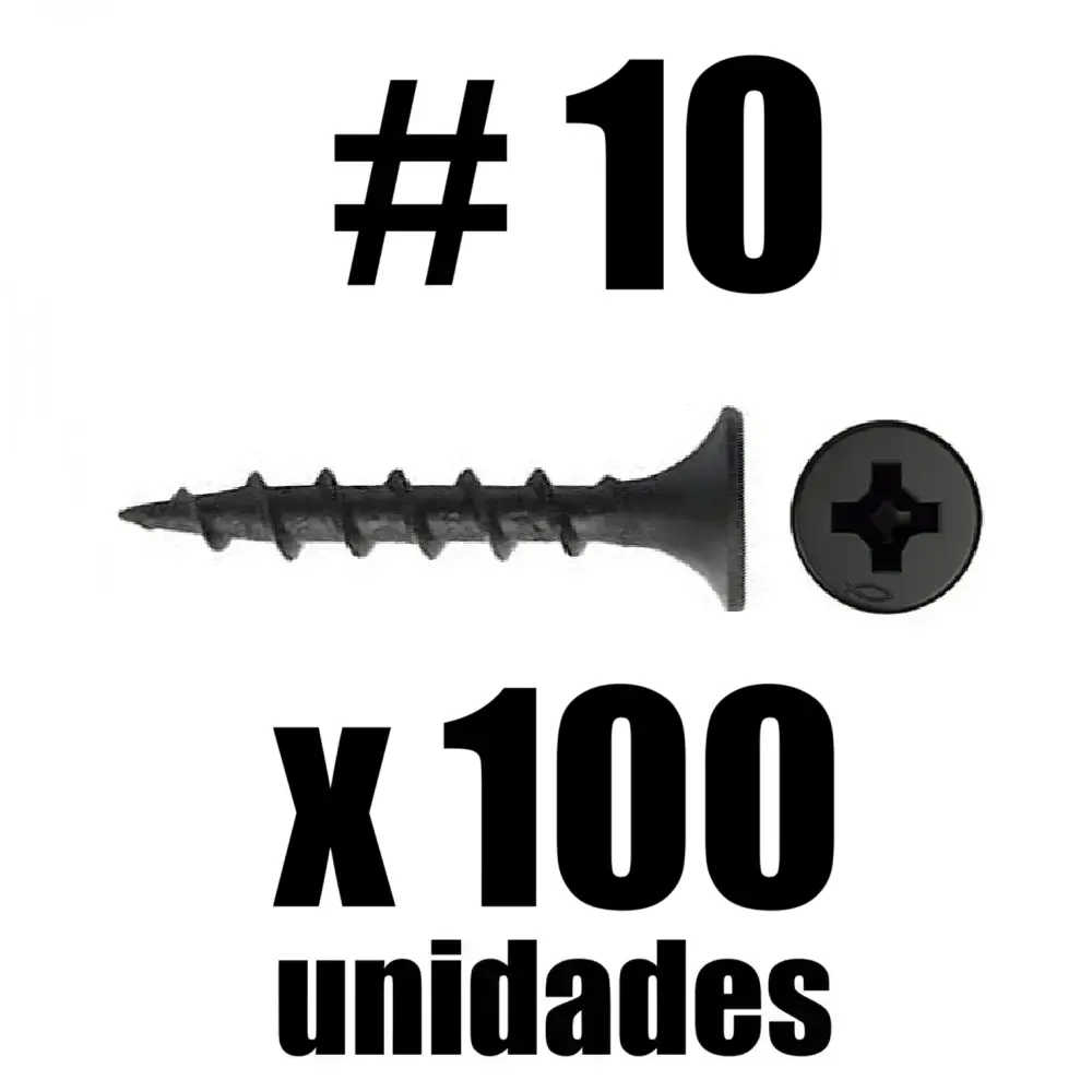 Tornillo Drywall Negro #10 x 100 Und