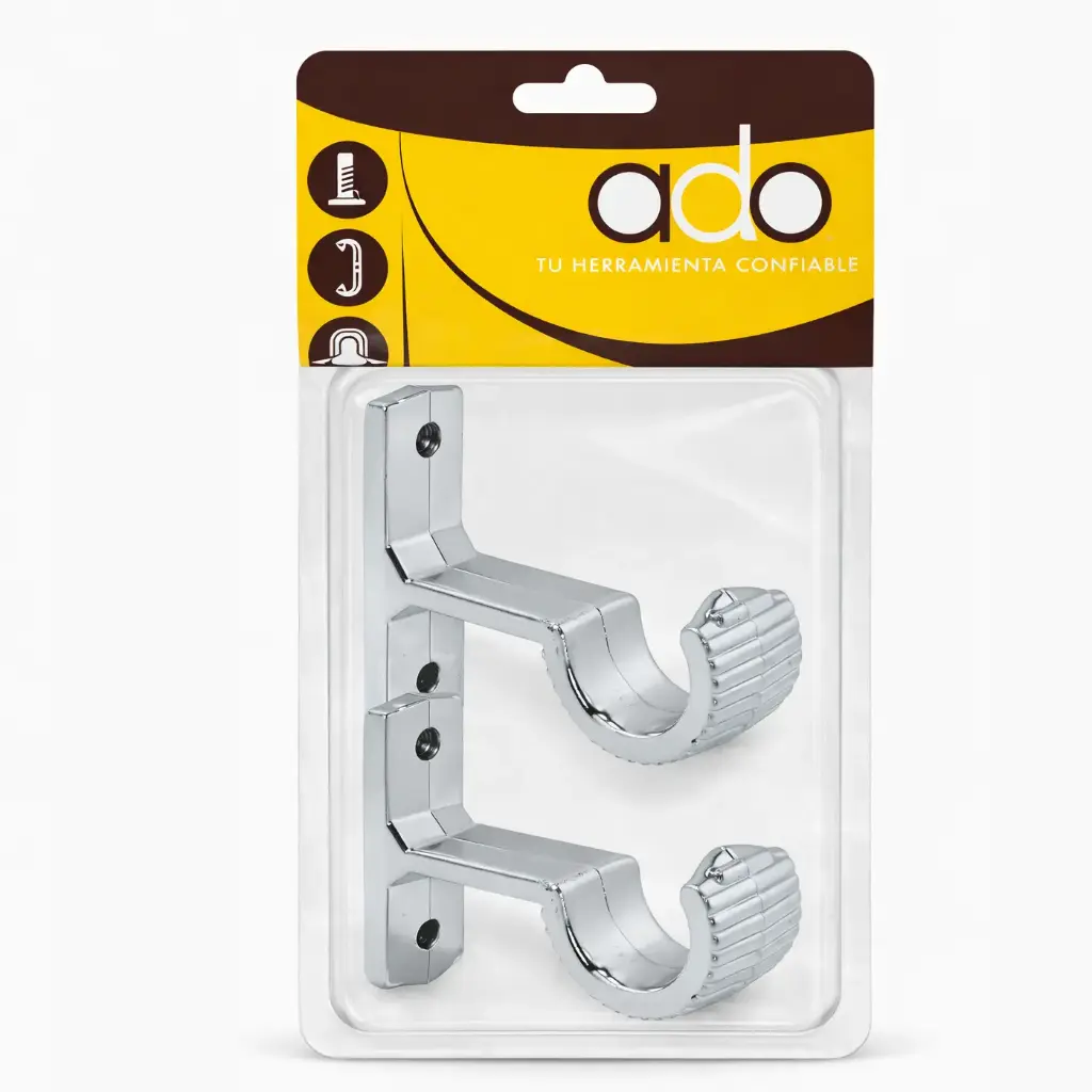 Soporte Cortinero Muro Cromado Ado x 2 Und