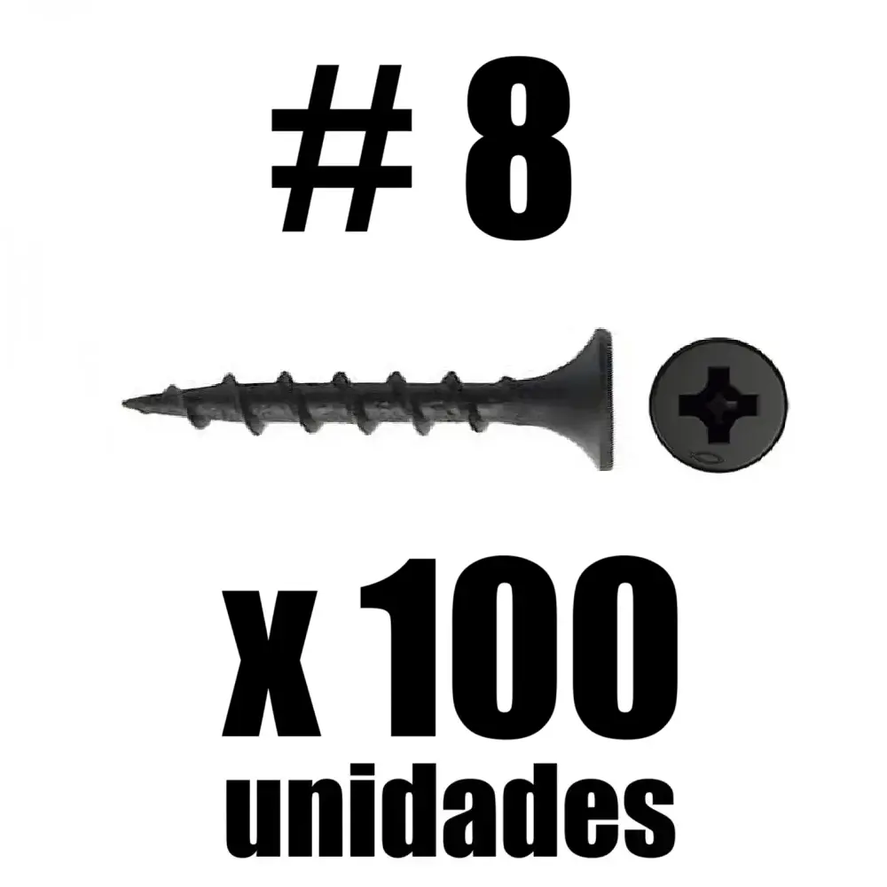 Tornillo Drywall Negro #8 x 100u