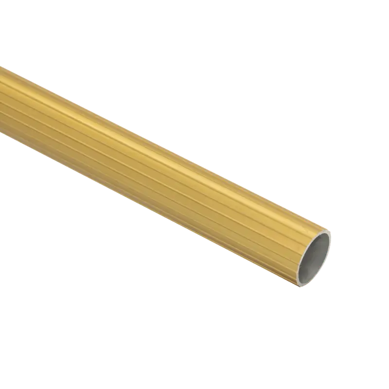 Tubo Cortinero Ranurado Dorado x 6m