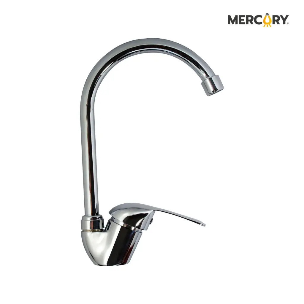 Llave Lavaplatos Meson Monocrontrol Fija Acero Inoxidable Cromada Mercury