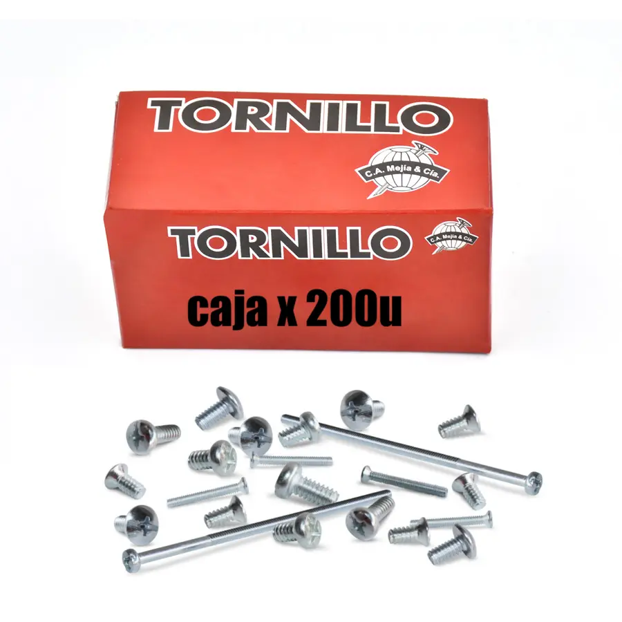 Tornillo Estufa Redonda Mixt. 3/16" x Caja
