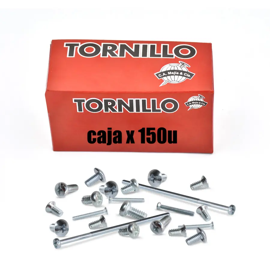 Tornillo Estufa Redonda Mixt. 1/4" x Caja