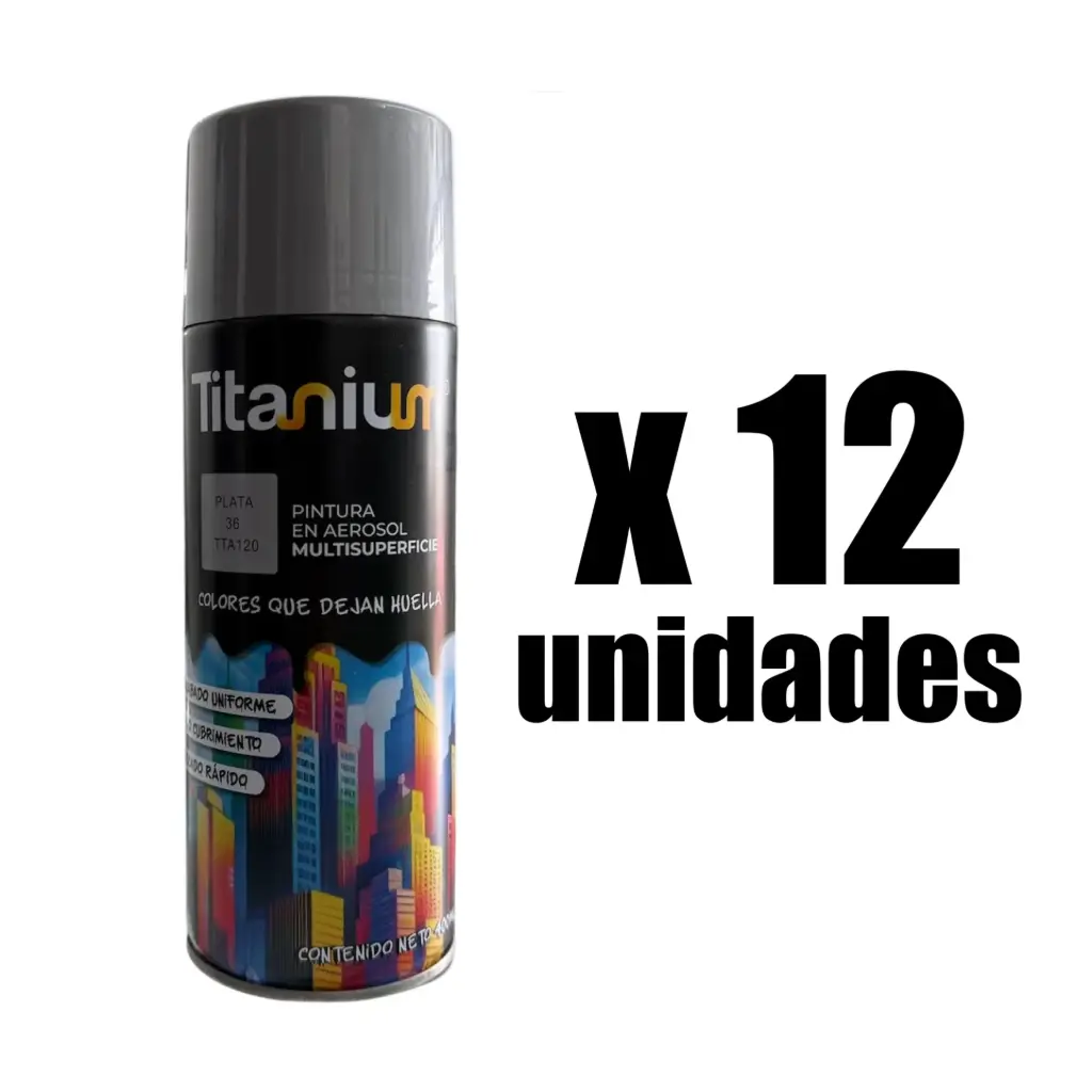 Pintura Aerosol 400ml Titanium x 12 Und