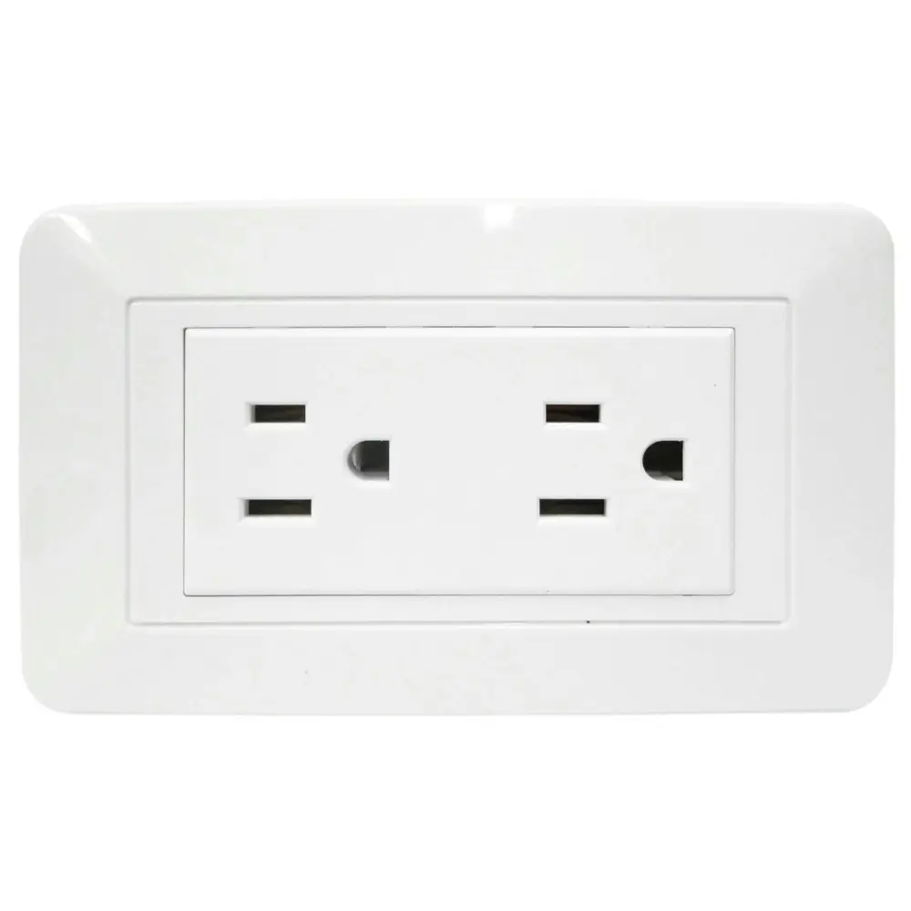 Toma Doble Polo Tierra Blanco Elite