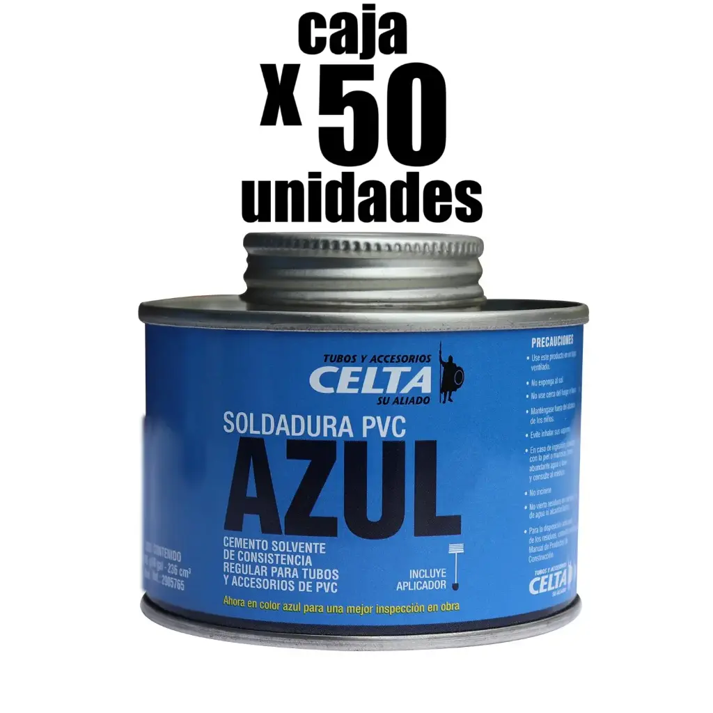 Soldadura Pvc Color Azul Celta x Caja