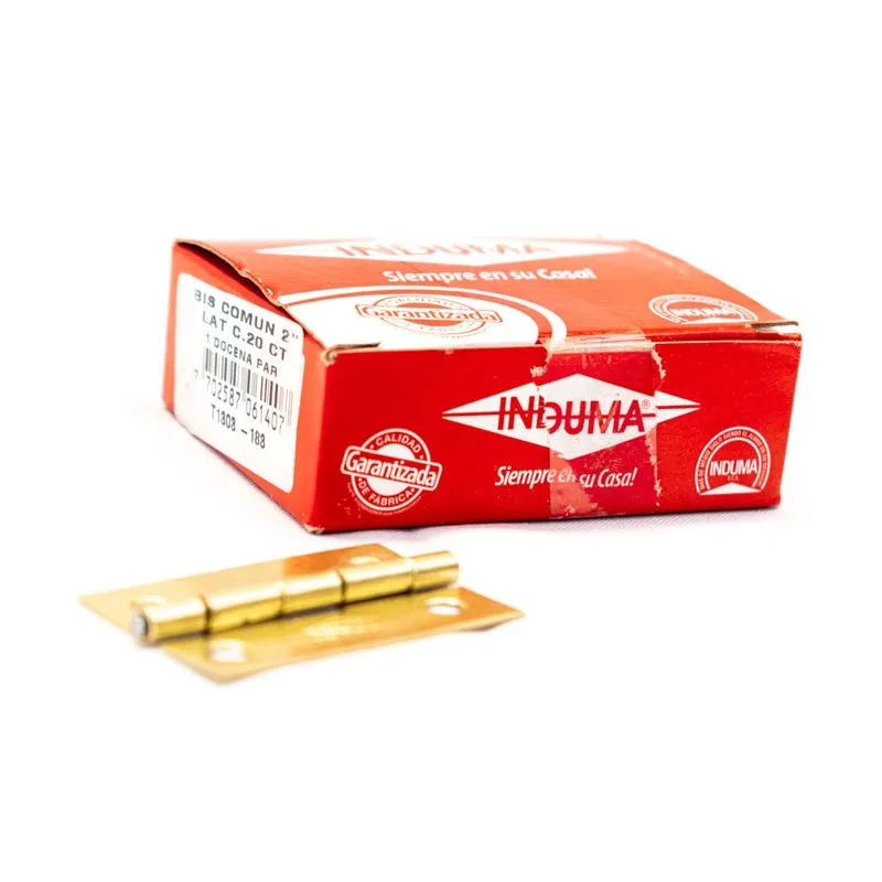 Bisagra Comun Con Tornillos Latonada Induma x Caja