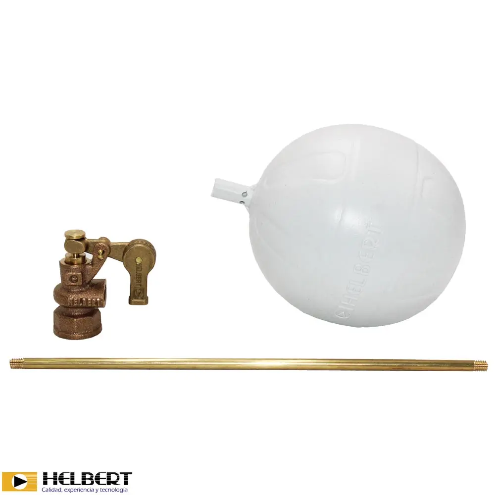 Valvula Flotadora Latón Con Bola Plastica Y Varilla Helbert