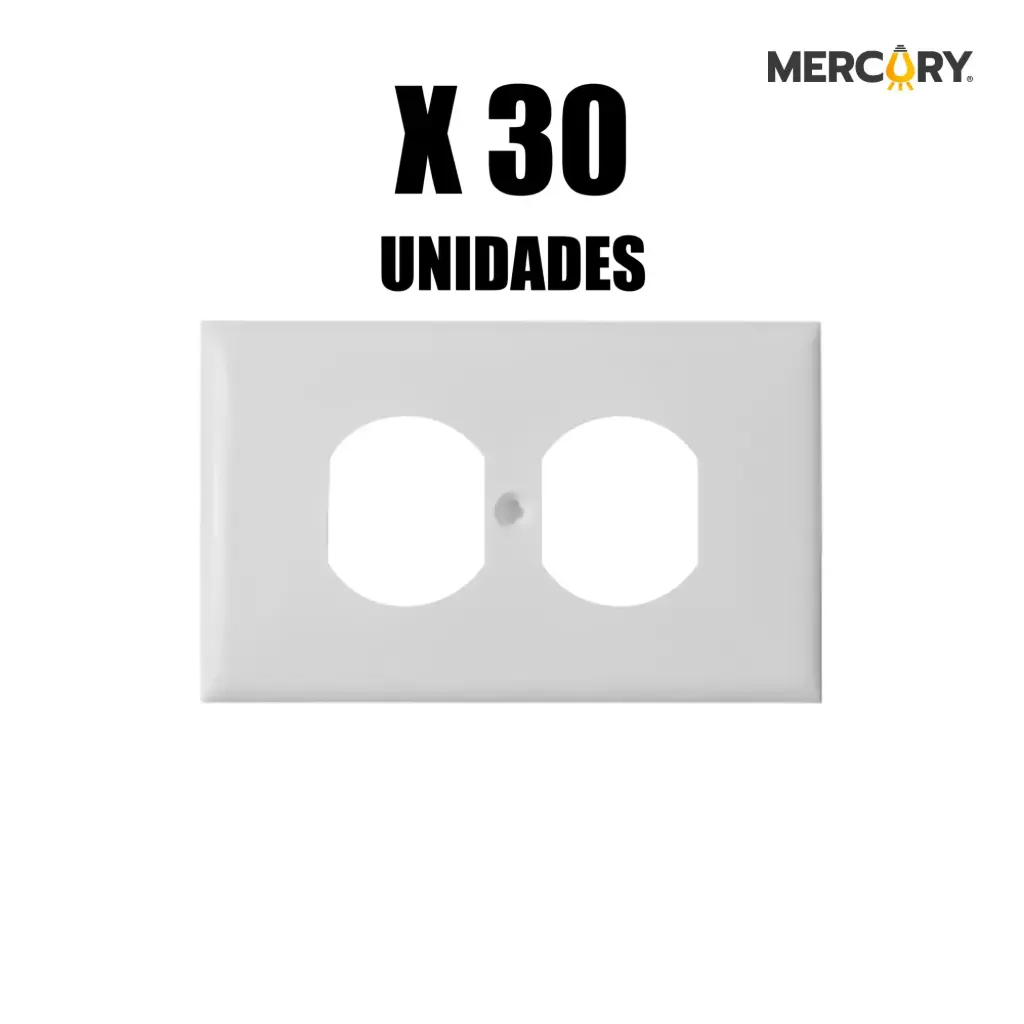 Tapa Toma Doble Tipo Leviton Mercury x 30u