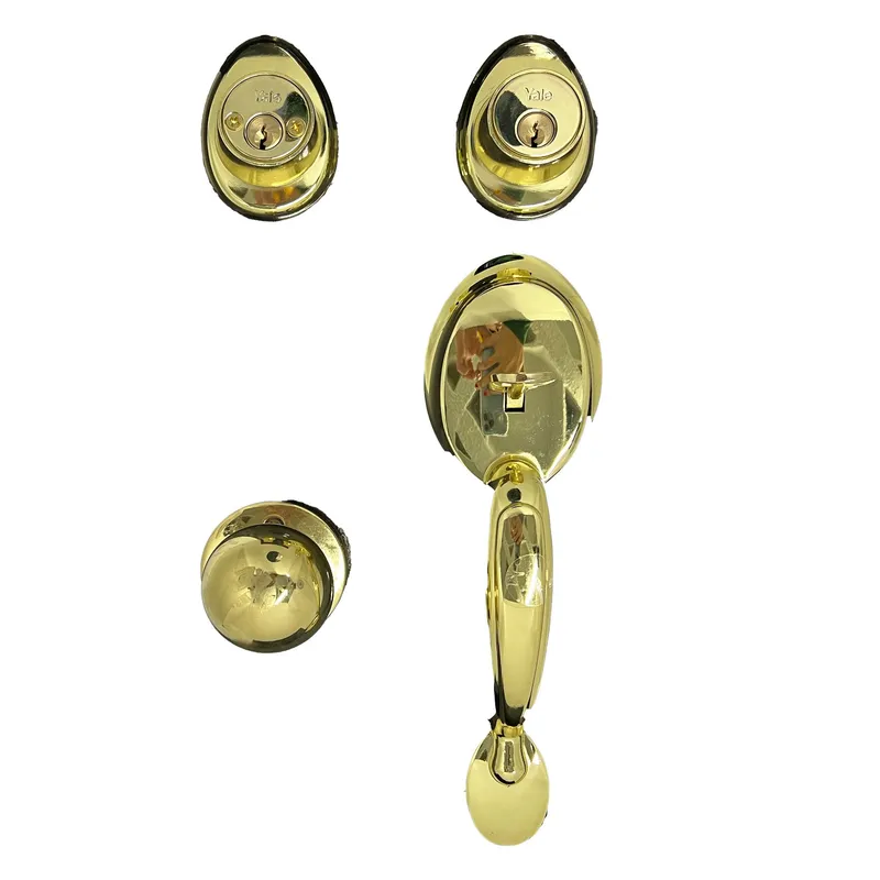 Cerradura Manillón Wales Laton Brillante Llave/Llave Yale