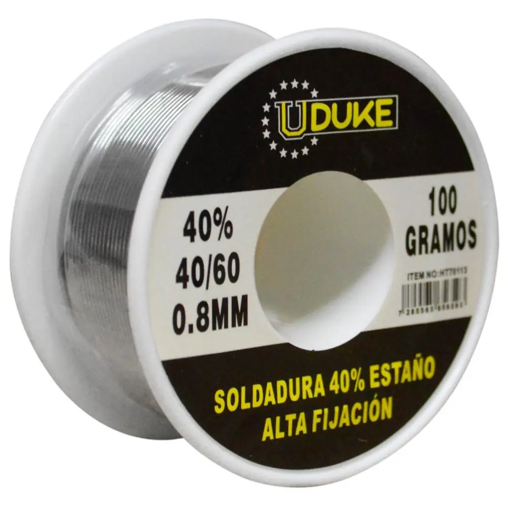 Soldadura 40% Estaño 100g 0.8mm Uduke