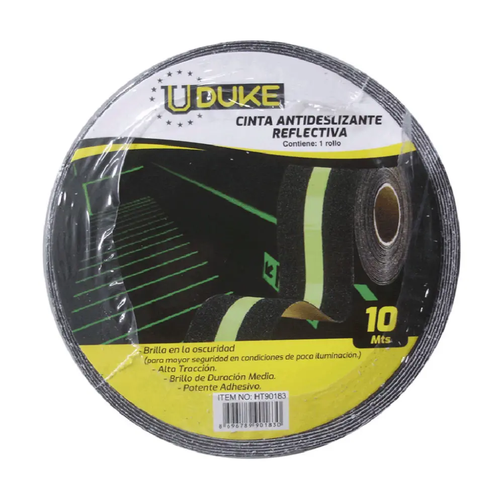 Cinta Adhesiva Antideslizante 2" Reflectiva Negra Uduke