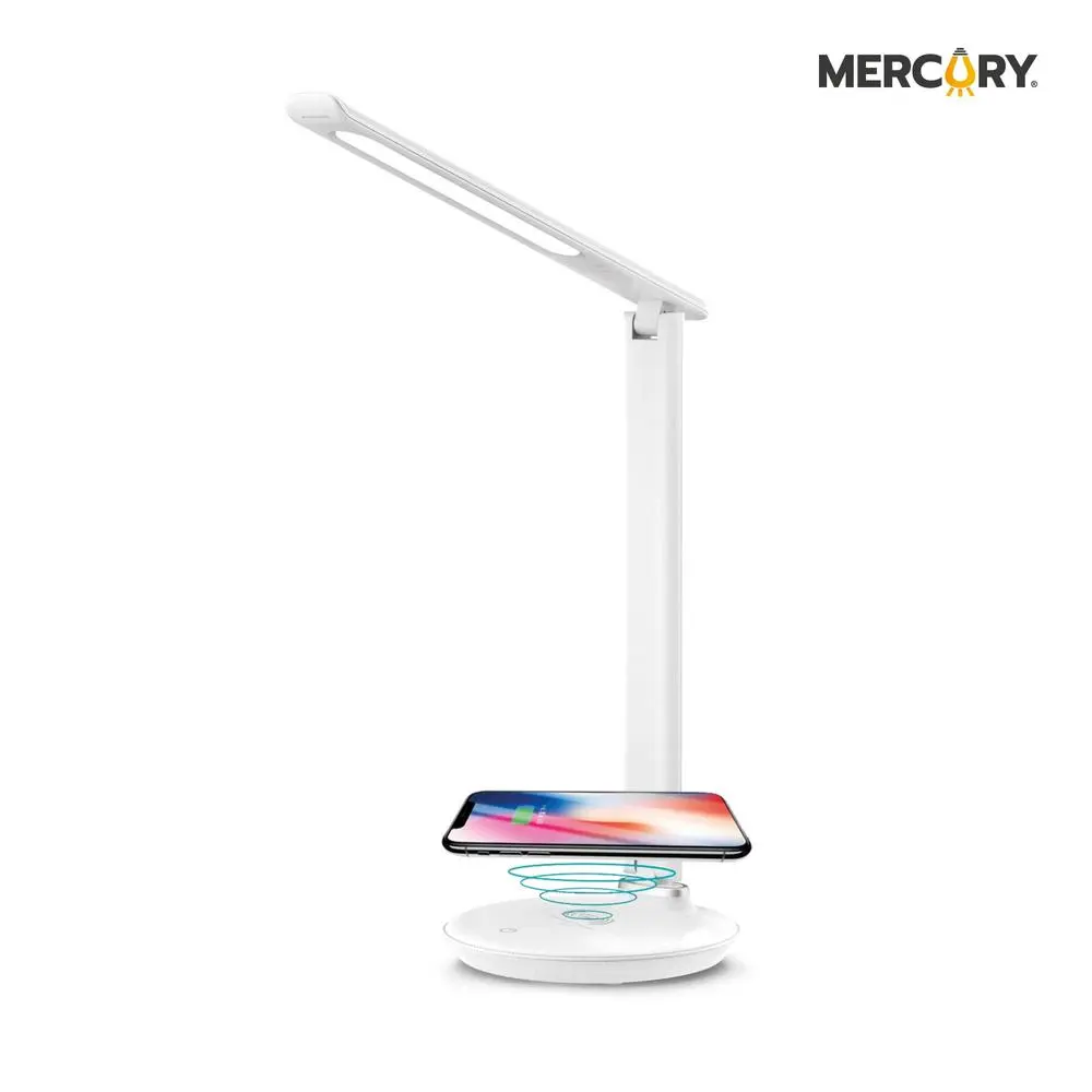 Lampara Led Escritorio Blanco 5w Cct Carga Inalambrica Mod-08 Mercury