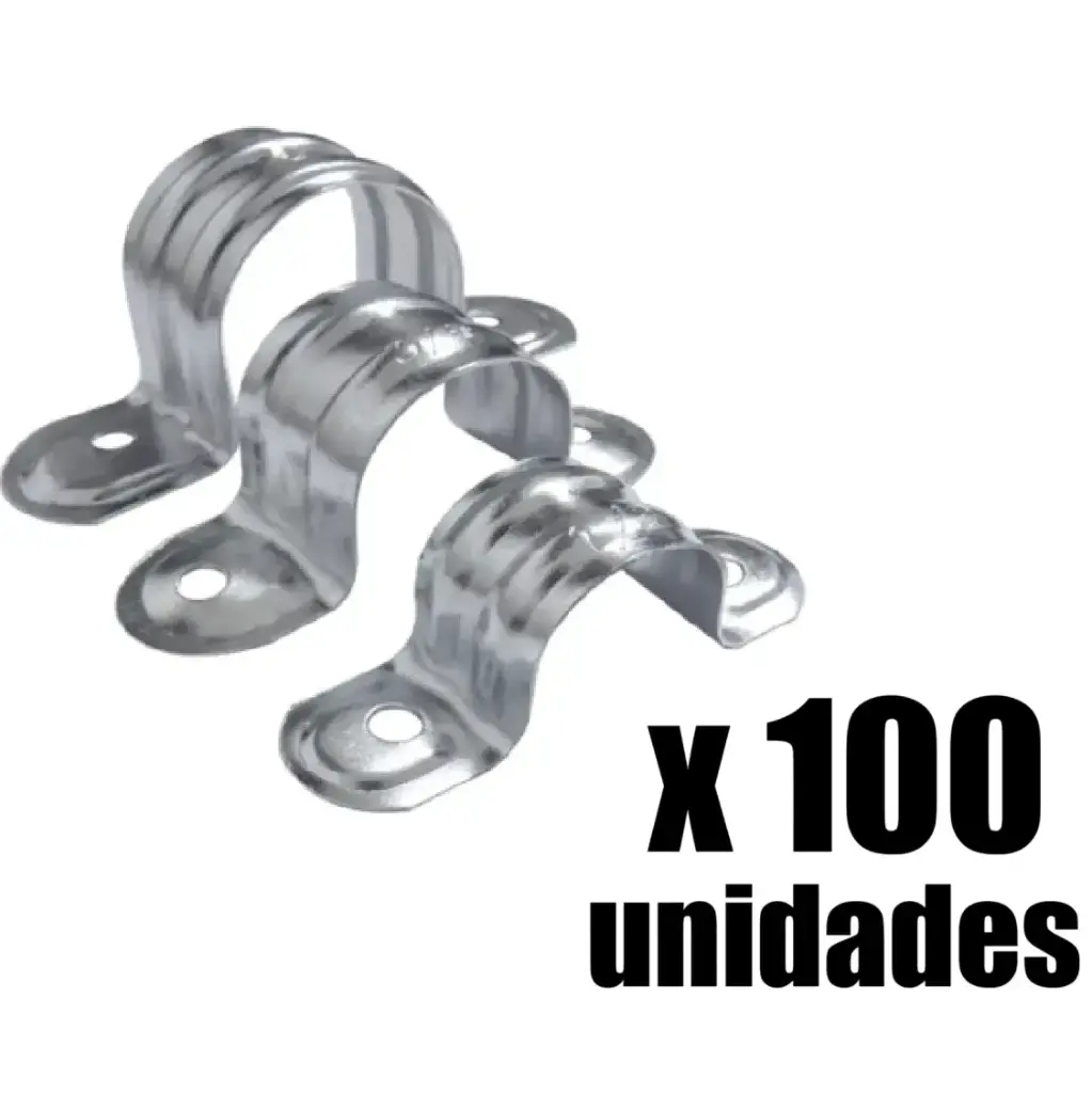 Grapa Tubo Galvanizada Doble Induma x 100 Und