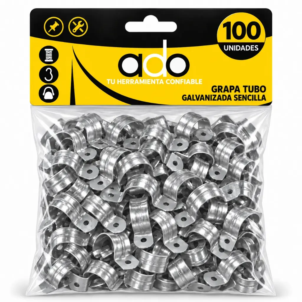 Grapa Tubo Galvanizada Sencilla Induma Pack 100u
