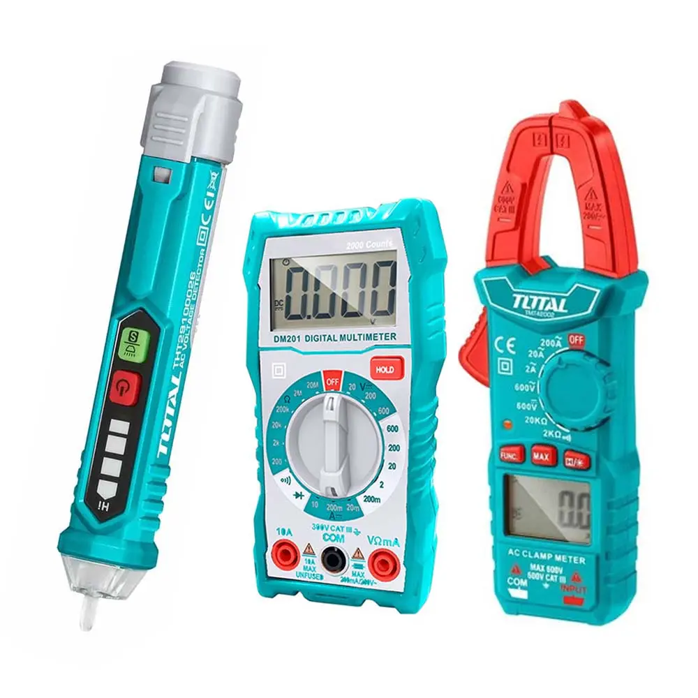 Kit Medidor de Energía Eléctrica Probador + Tester + Pinza Total Tools