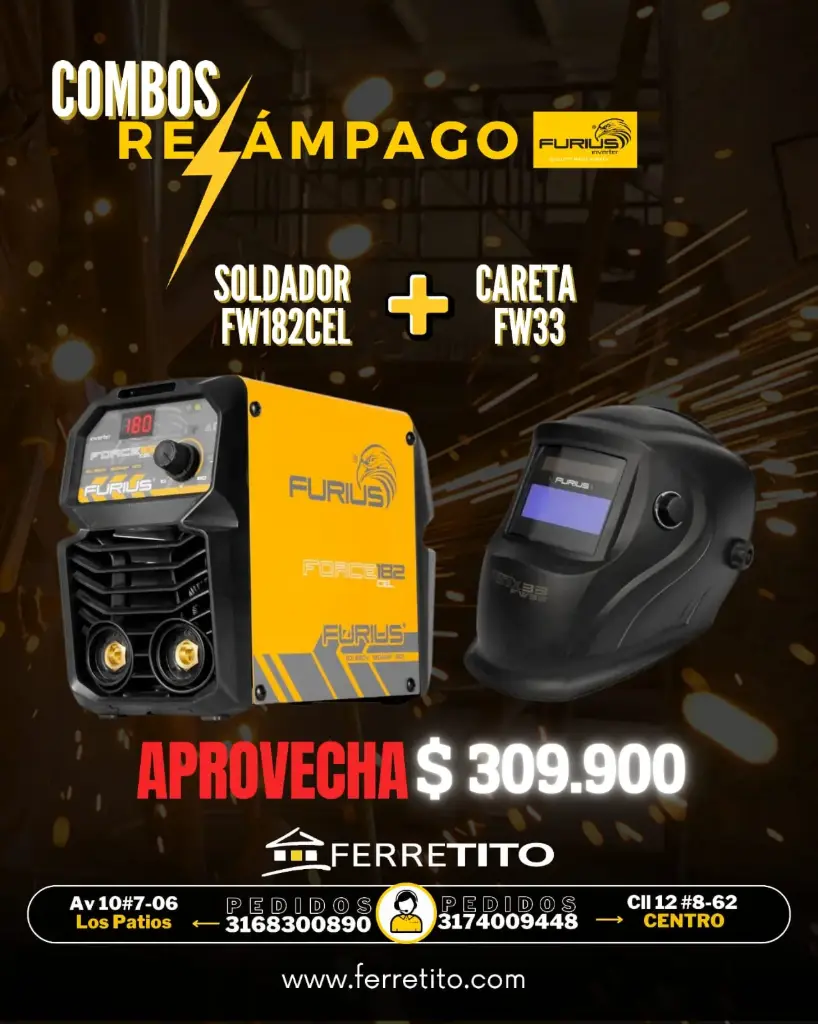 Combo Soldador FW182CEL + Careta FW23 Furius