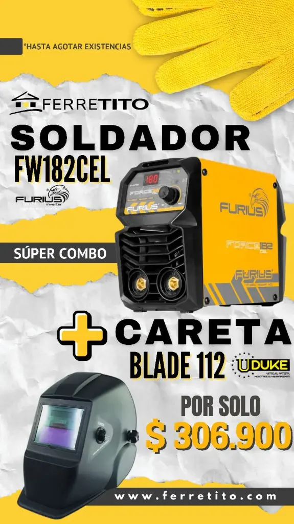 Combo Soldador FW182CEL + Careta Blade 112