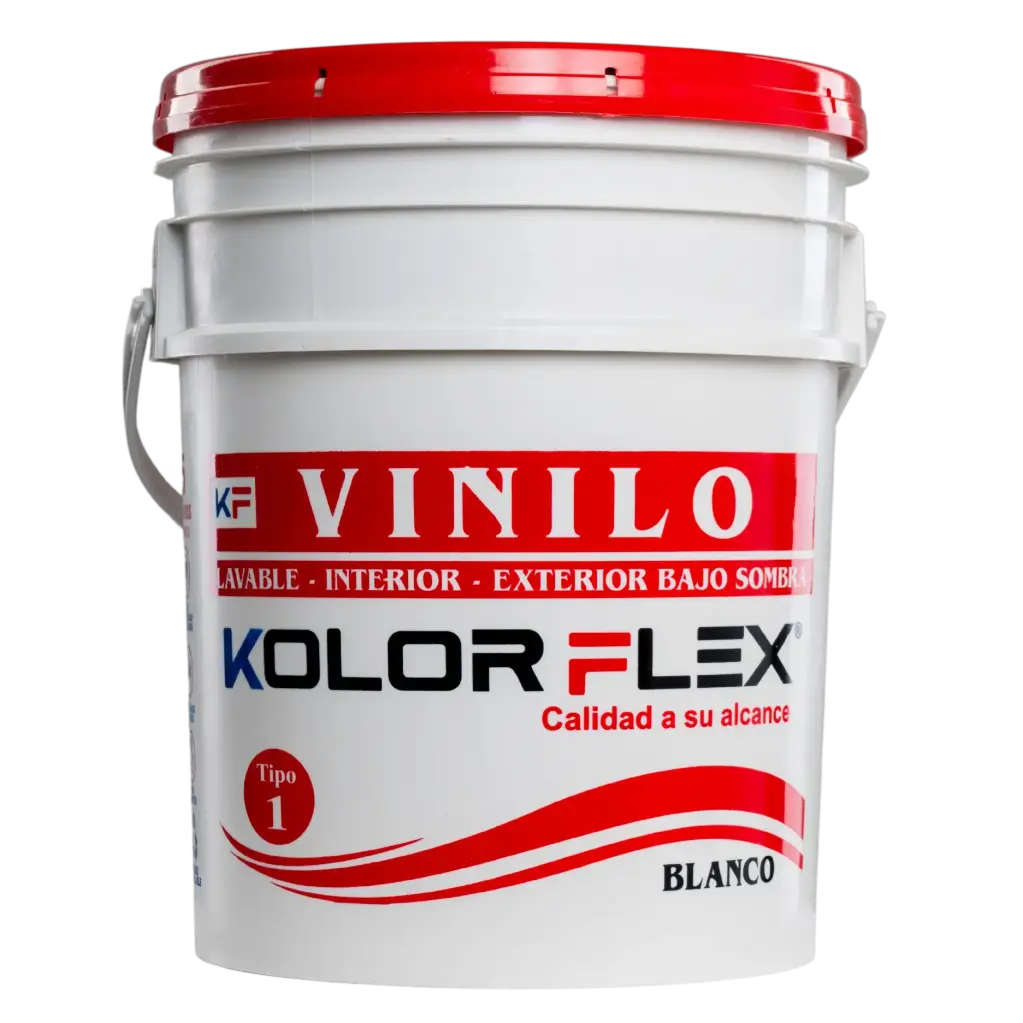 Pintura Vinilo T1 Kolor Flex Blanco Cuñete 