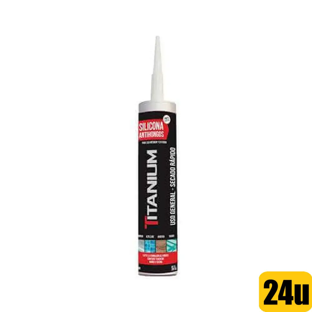 Silicona Antihongos 280ml Transparente Titanium x 24 Und