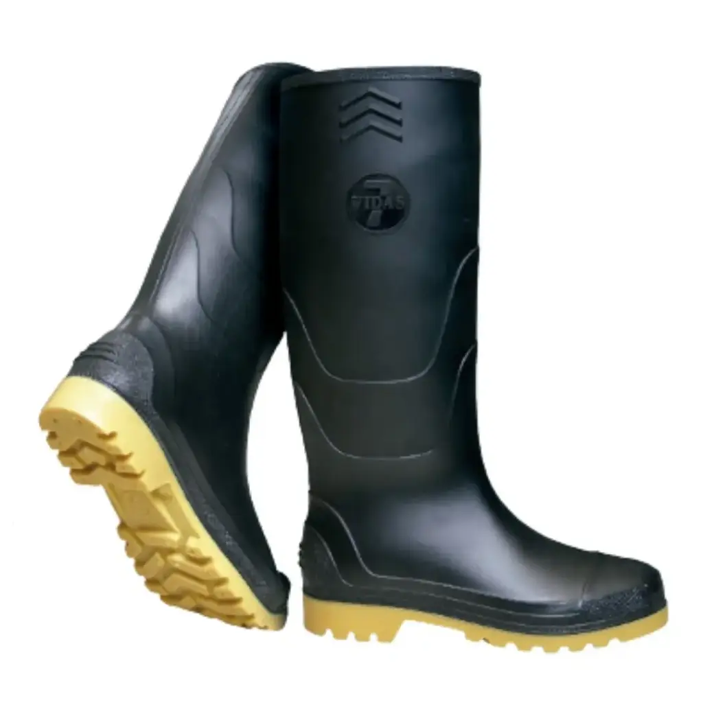 Bota En PVC Negra Sin Puntera