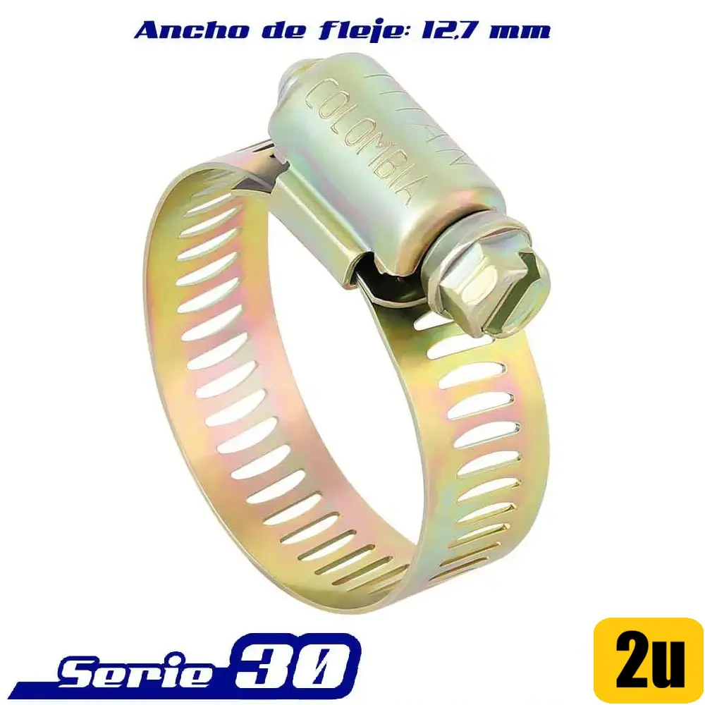 Abrazadera Cremallera Pro Acero Al Carbon 12.7mm Serie 30 Titan Pack 2u