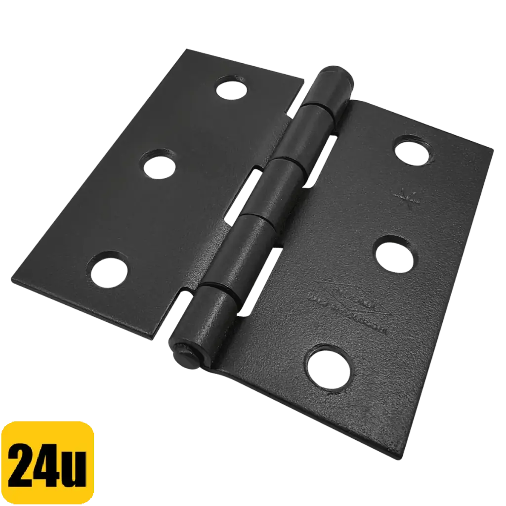 Bisagra Nudo 3X3 Cabeza Plana Negro Mate Con Tornillo Caja X 24 Und