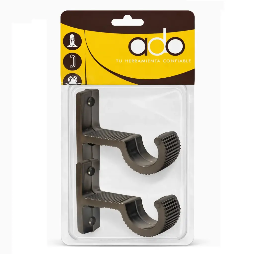 Soporte Cortinero Muro Cafe Ado x 2 Und