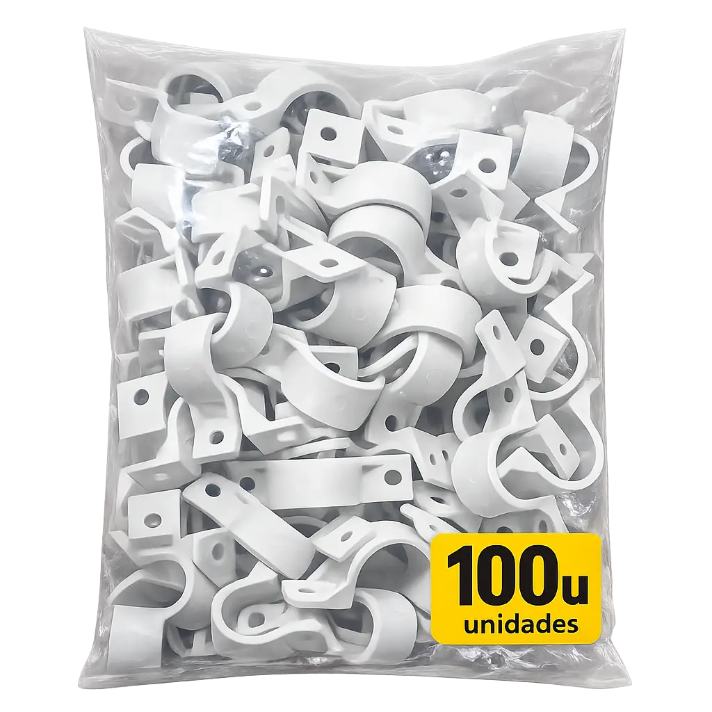 Grapa Tubo Plastica Doble Ala Blanca Induma X 100 Und