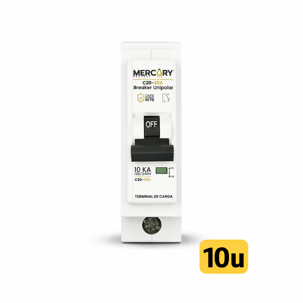 Breaker Blanco L7 Project 1P Enchufable Mercury X 10 Und