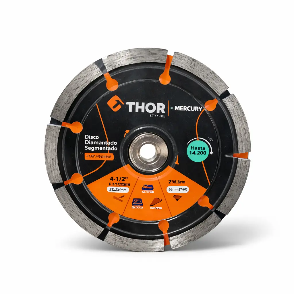 Disco Diamantado Segmentado 4-1/2" X 7/8" Thor