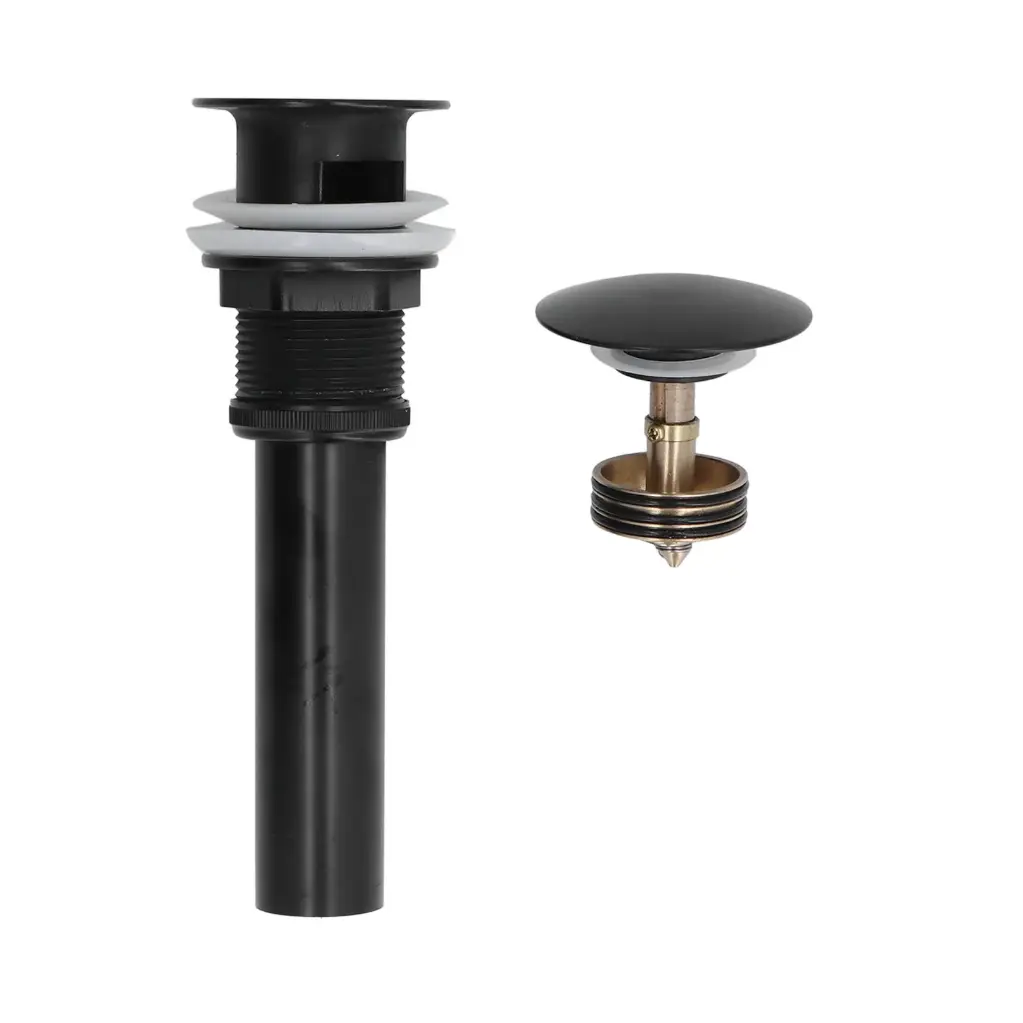 Desague De Lavamanos Metalico Push Rosca 15 Cm Negra Fermetal