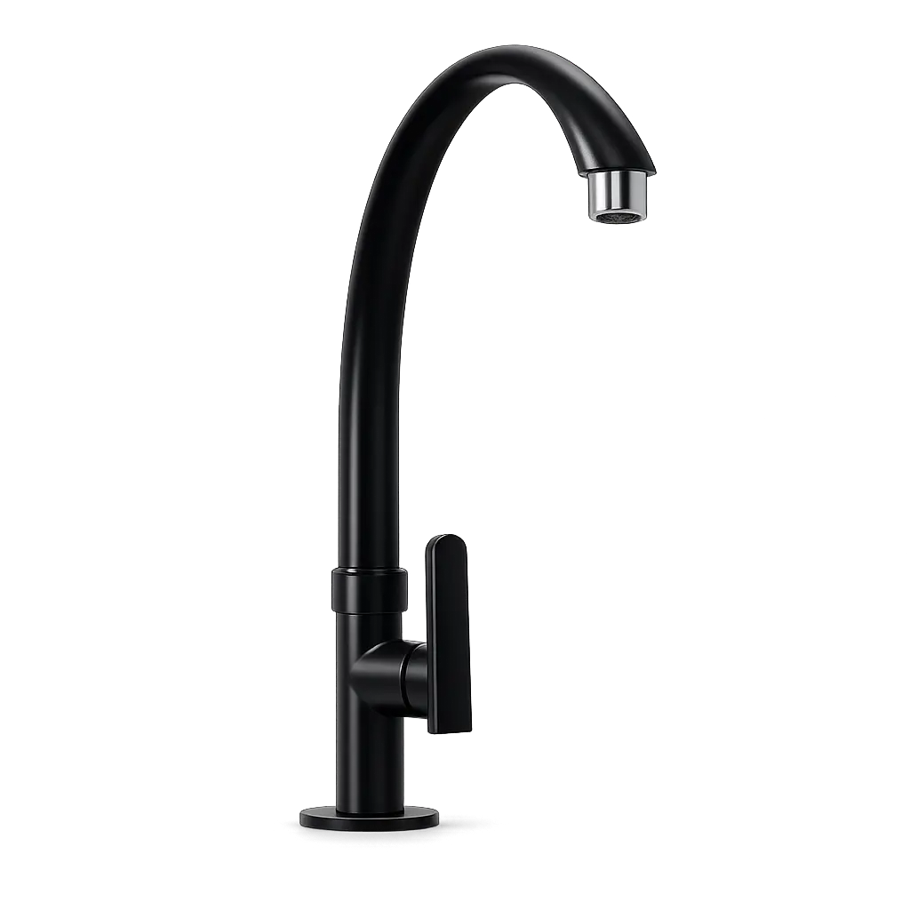 Llave Lavaplatos Plastica Negra Cuello De Ganzo Fermetal