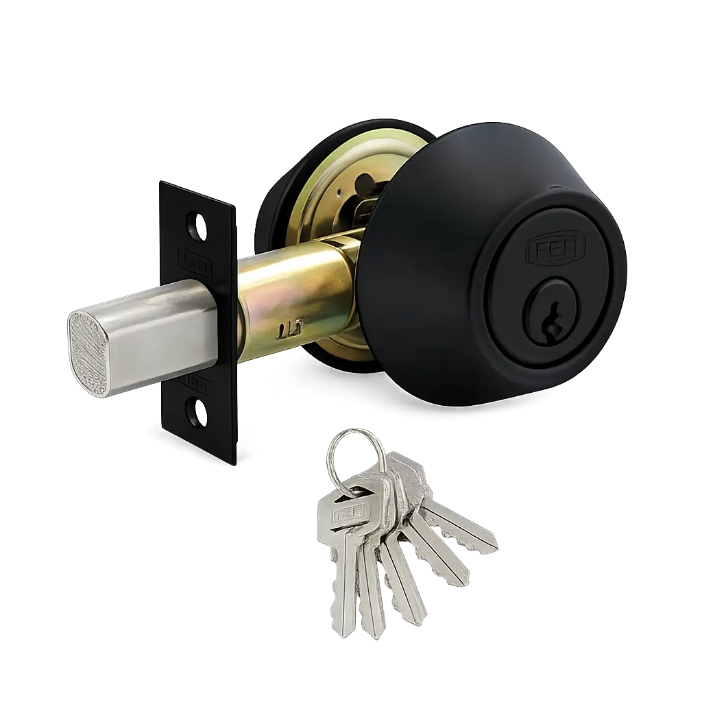 Cerrojo Auxiliar Llave / Llave Malaga Negro Feh