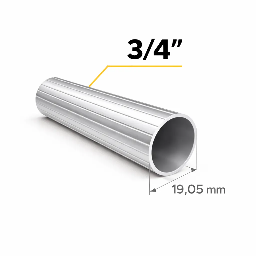 Tubo Cortinero Ranurado Plata 3/4"