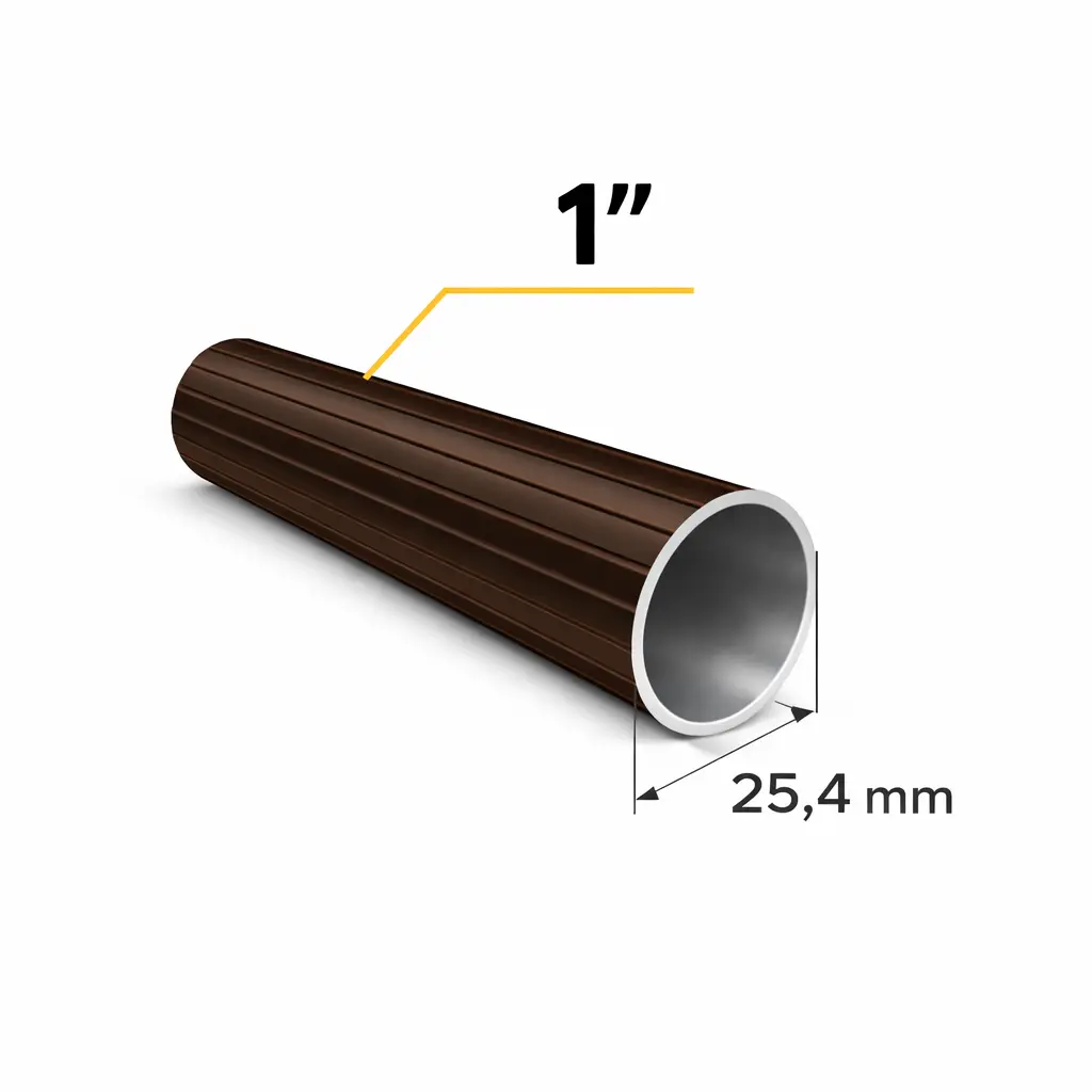 Tubo Cortinero Ranurado Cafe 1"