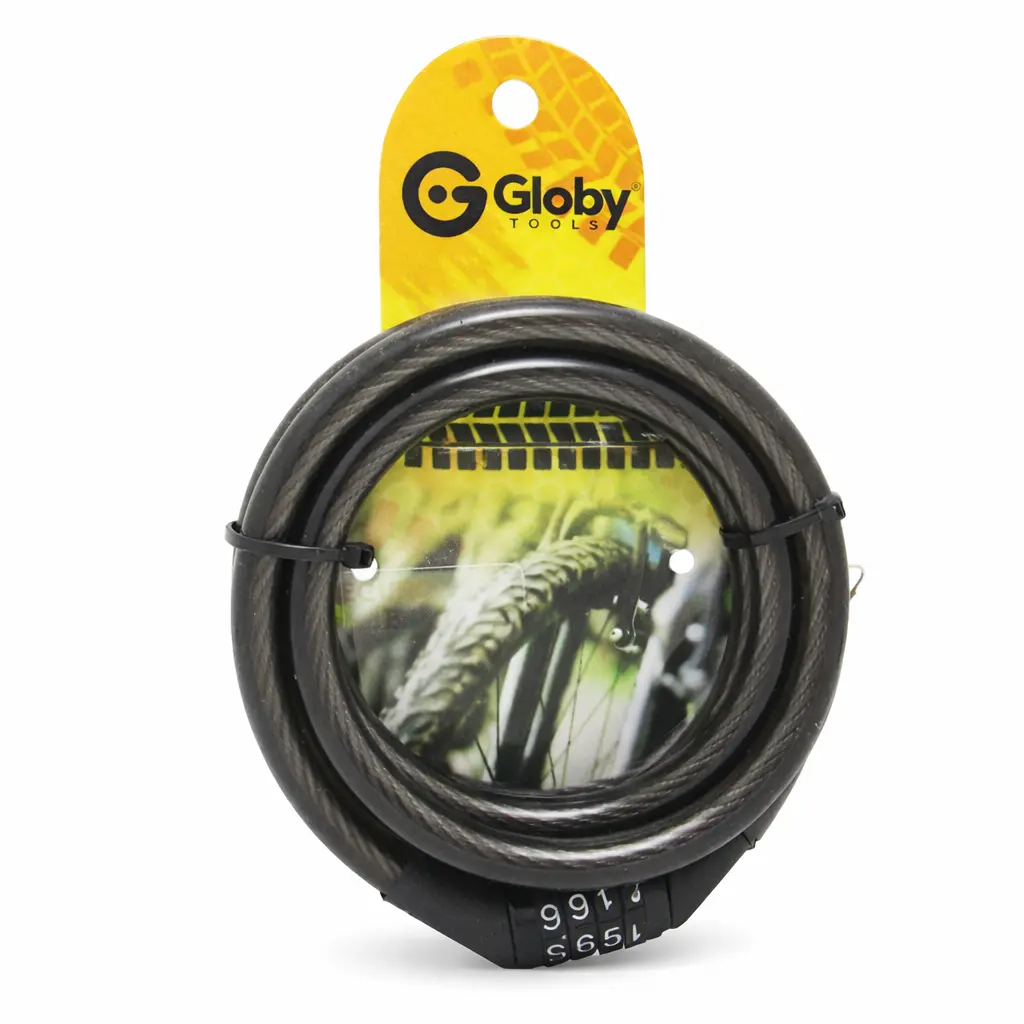 Candado Para Bicicleta Con Clave Pequeño Negro Globy